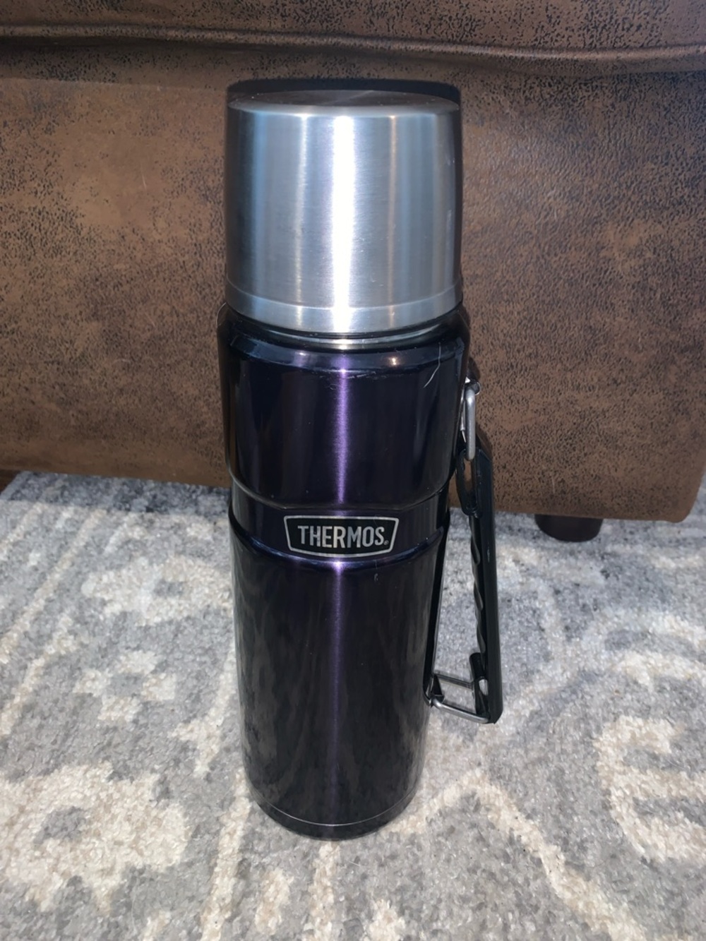Thermos Metallic Purple Vacuum Bottle with Stainless Steel Cap